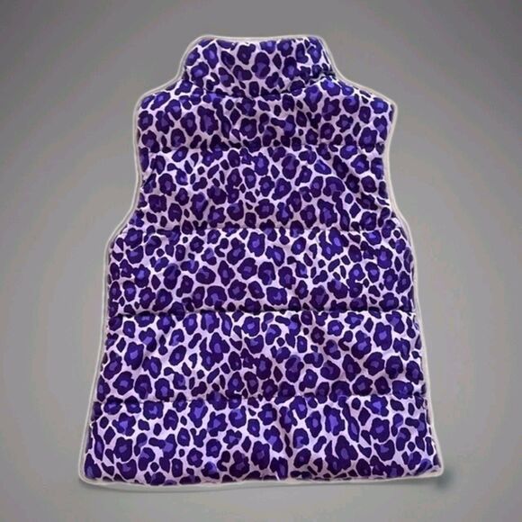 The Children's Place Girls Size XS 4 Purple  Animal Print Leopard Vest - Picture 2 of 3